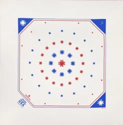 Spyderco Bandana Ivory with Red and Blue Bugs