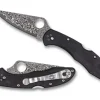 Spyderco Delica&reg; 4 Black Pakkawood Damascus Exclusive
