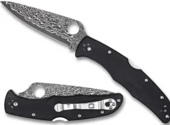 Spyderco Endura&reg; 4 Black Pakkawood Damascus Exclusive