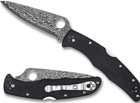 Spyderco Endura® 4 Black Pakkawood Damascus Exclusive