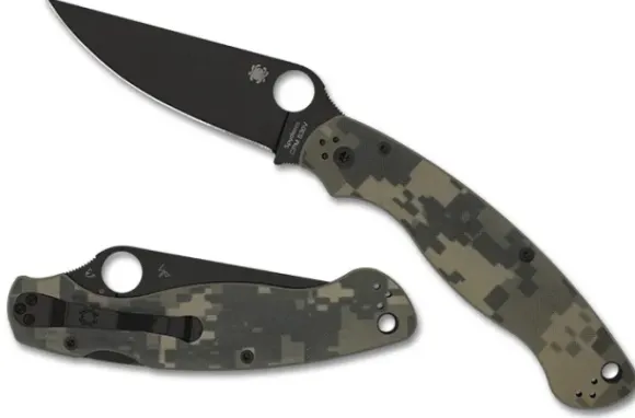 Spyderco Military™ 2 Camo G-10 Black Blade PlainEdge