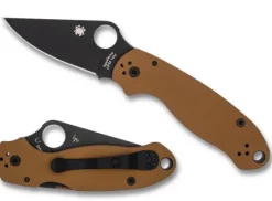 Spyderco Para® 3 Coyote Brown G-10 CPM 10V Black Blade Exclusive