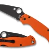 Spyderco Para Military® 2 Orange G-10 CTS XHP Wharncliffe Black Blade Exclusive
