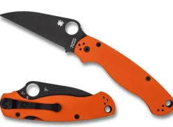 Spyderco Para Military® 2 Orange G-10 CTS XHP Wharncliffe Black Blade Exclusive