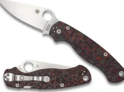 Spyderco Para Military® 2 Red Fat Carbon Fiber CPM M4 Black Blade Exclusive