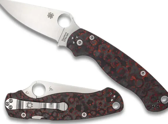 Spyderco Para Military® 2 Red Fat Carbon Fiber CPM M4 Black Blade Exclusive