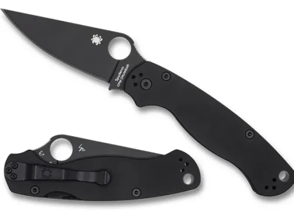 Spyderco Para Military® 2 Smooth G-10 CPM CRU-WEAR Black Blade Exclusive