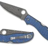 Spyderco Stretch™ 2 XL Blue Nishijin Glass Fiber Damascus Sprint Run®