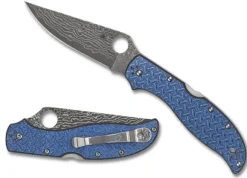 Spyderco Stretch™ 2 XL Blue Nishijin Glass Fiber Damascus Sprint Run®